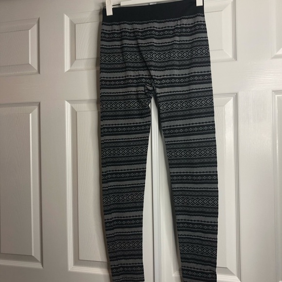 Lucky Brand Leggings Stiped Black Gray L/XL - Picture 4 of 4